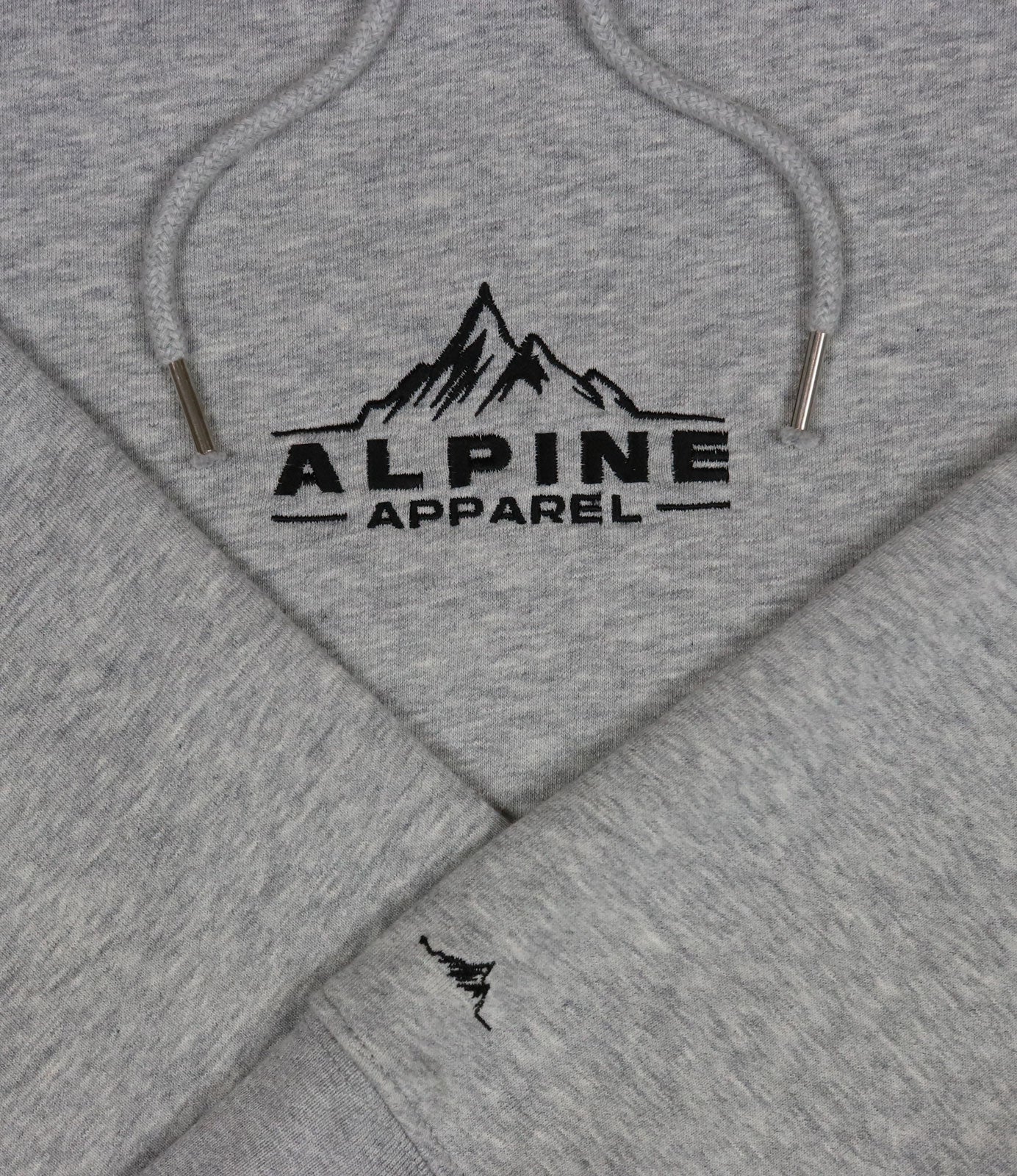 Alpine Grey Classic Hoodie front closeup photo