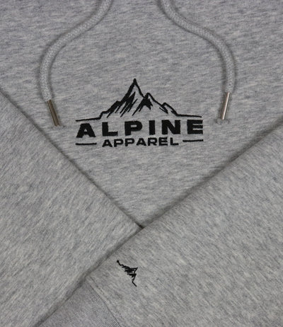 Alpine Grey Classic Hoodie front closeup photo
