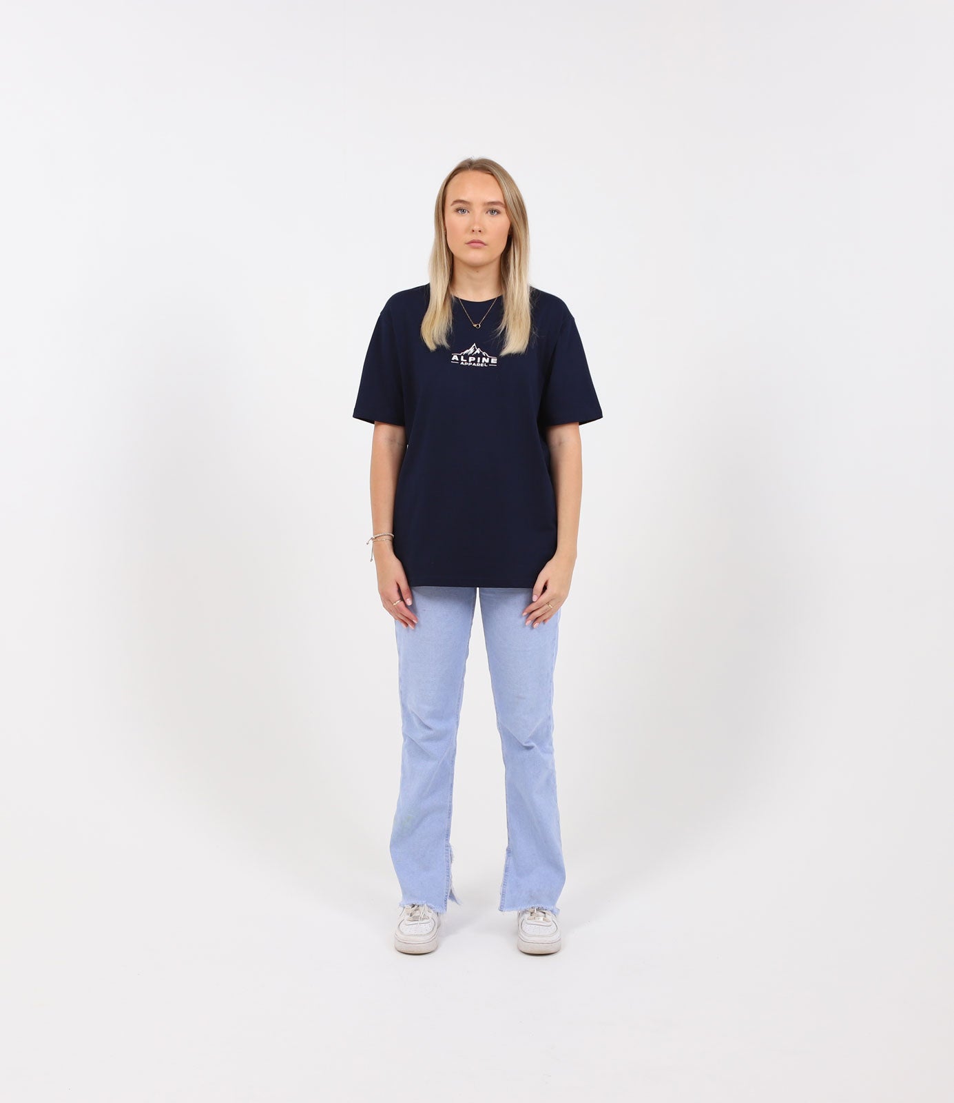 Alpine Navy Classic T-Shirt female model photo