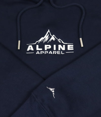 Alpine Navy Classic Hoodie front closeup photo