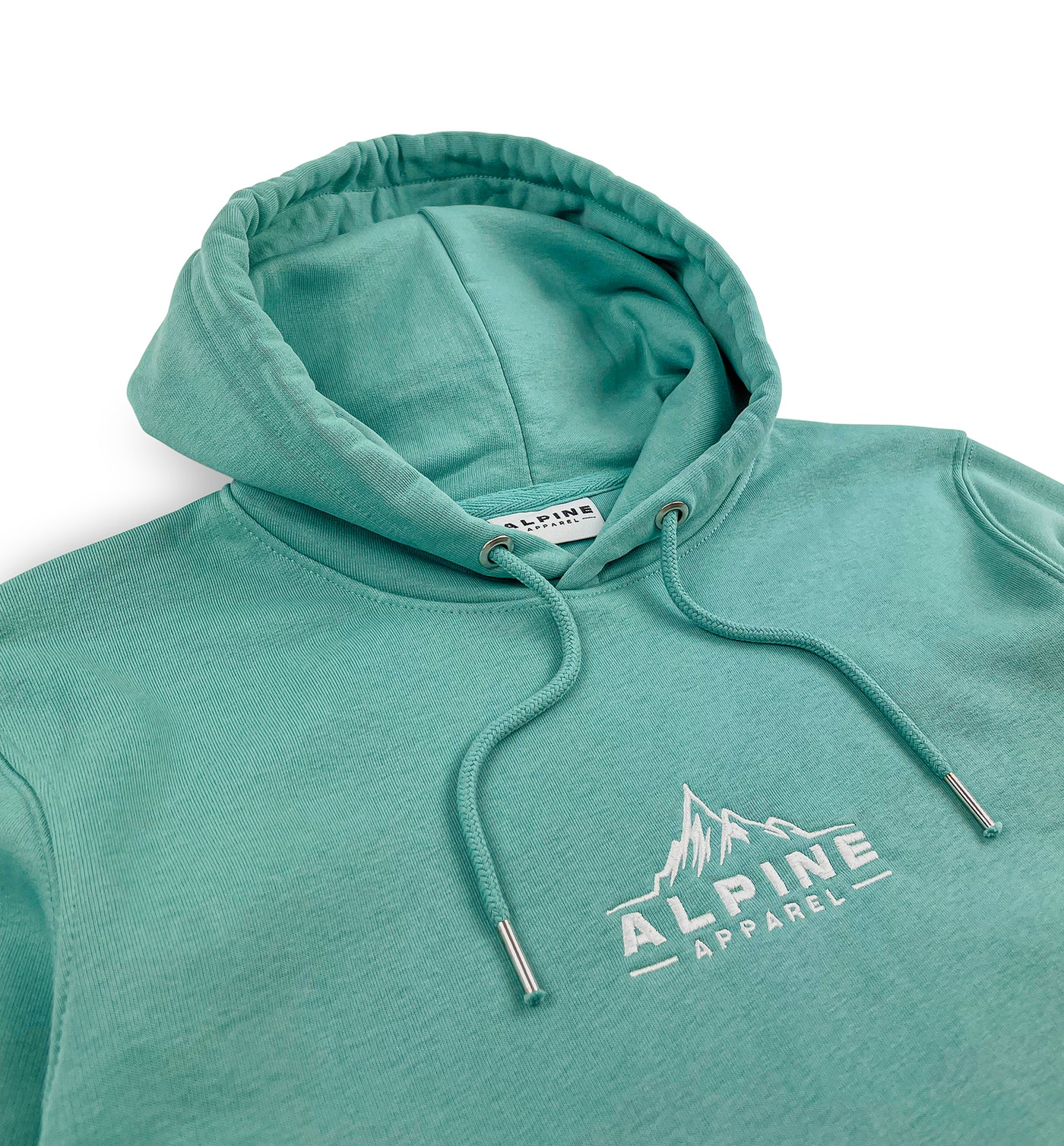 Alpine Teal Classic Hoodie product front angled photo